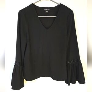 Fifteen Twenty Black Top Bell Sleeves Size Small